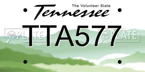 TTA577 Tennessee License Plate