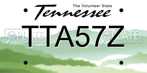 TTA57Z Tennessee License Plate