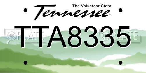 TTA8335 Tennessee License Plate