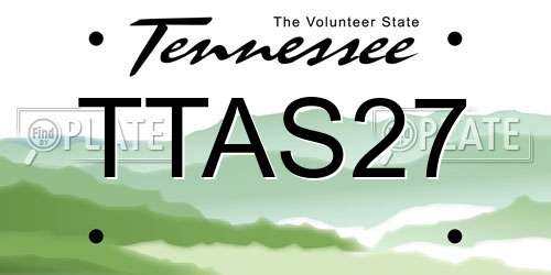 TTAS27 Tennessee License Plate