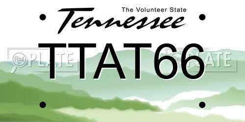 TTAT66 Tennessee License Plate