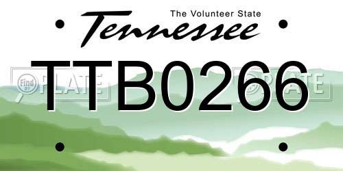 TTB0266 Tennessee License Plate
