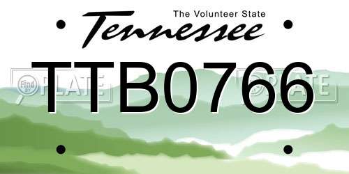 TTB0766 Tennessee License Plate