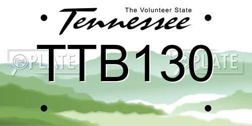 TTB130 Tennessee License Plate