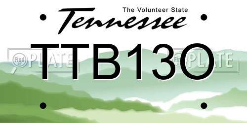 TTB13O Tennessee License Plate