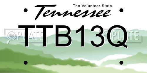 TTB13Q Tennessee License Plate