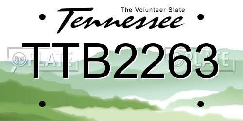 TTB2263 Tennessee License Plate