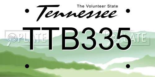 TTB335 Tennessee License Plate