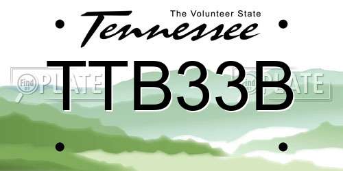 TTB33B Tennessee License Plate