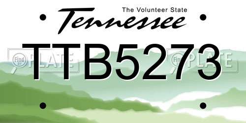 TTB5273 Tennessee License Plate