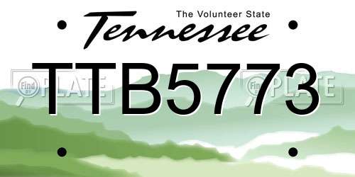 TTB5773 Tennessee License Plate