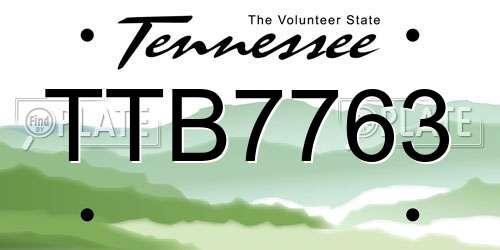 TTB7763 Tennessee License Plate
