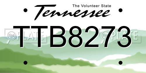 TTB8273 Tennessee License Plate