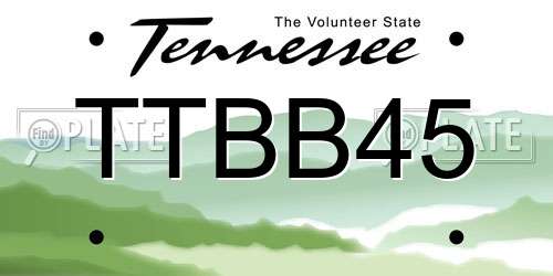 TTBB45 Tennessee License Plate