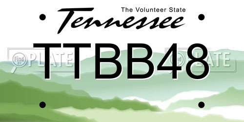 TTBB48 Tennessee License Plate