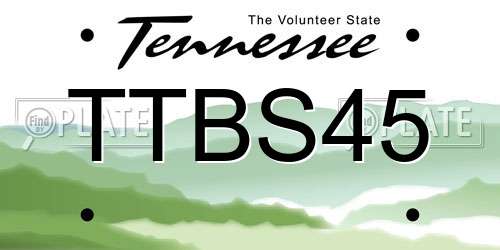 TTBS45 Tennessee License Plate
