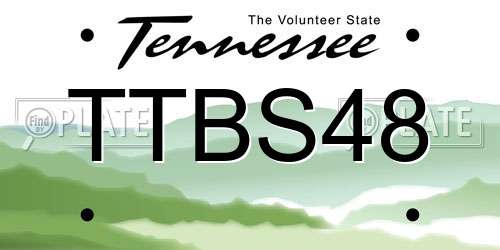 TTBS48 Tennessee License Plate