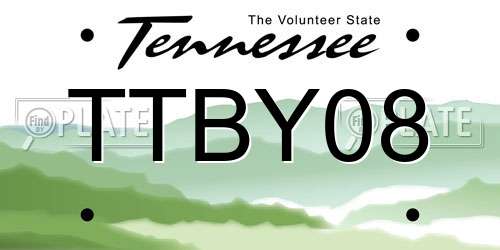 TTBY08 Tennessee License Plate