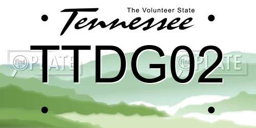 TTDG02 Tennessee License Plate