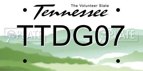 TTDG07 Tennessee License Plate