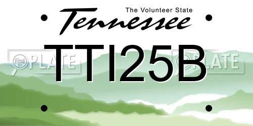 TTI25B Tennessee License Plate