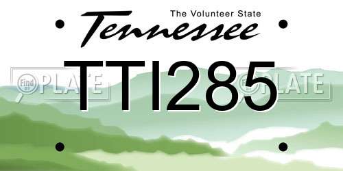 TTI285 Tennessee License Plate
