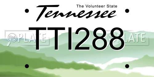 TTI288 Tennessee License Plate