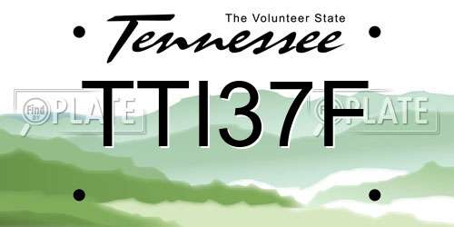 TTI37F Tennessee License Plate
