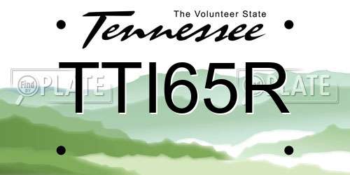 TTI65R Tennessee License Plate