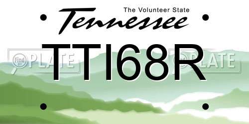 TTI68R Tennessee License Plate