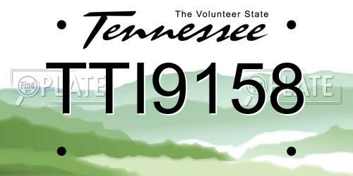 TTI9158 Tennessee License Plate