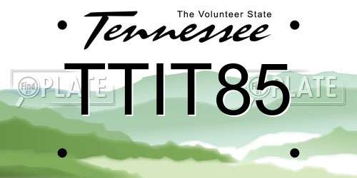 TTIT85 Tennessee License Plate