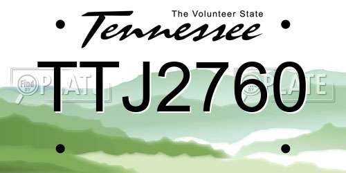 TTJ2760 Tennessee License Plate