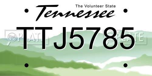 TTJ5785 Tennessee License Plate