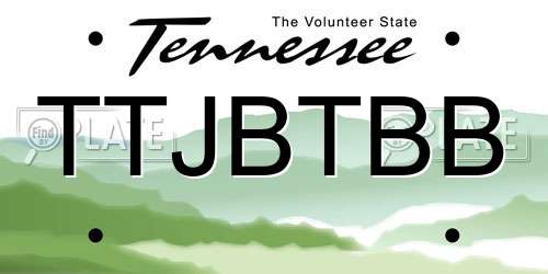TTJBTBB Tennessee License Plate