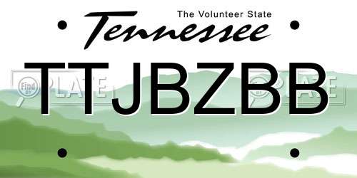 TTJBZBB Tennessee License Plate