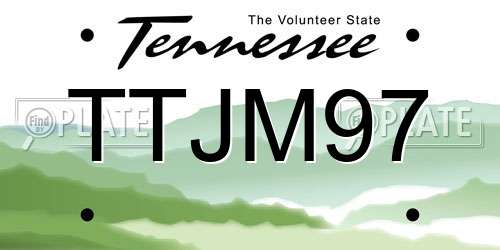 TTJM97 Tennessee License Plate