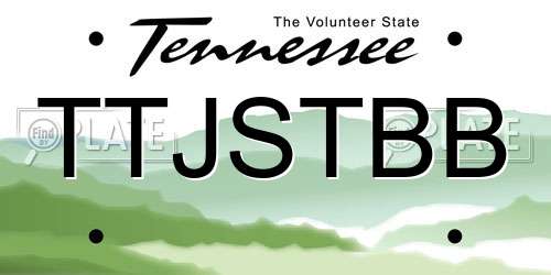 TTJSTBB Tennessee License Plate