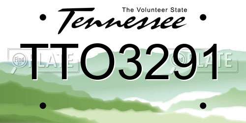 TTO3291 Tennessee License Plate