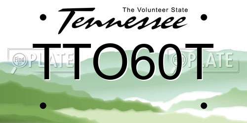 TTO60T Tennessee License Plate