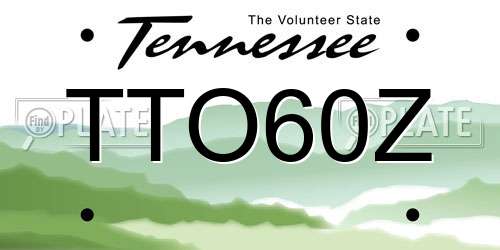 TTO60Z Tennessee License Plate