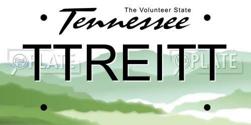 TTREITT Tennessee License Plate