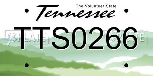 TTS0266 Tennessee License Plate