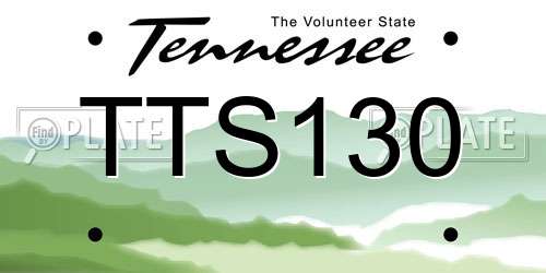 TTS130 Tennessee License Plate