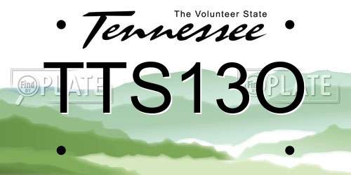 TTS13O Tennessee License Plate