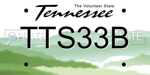 TTS33B Tennessee License Plate