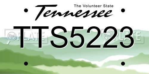 TTS5223 Tennessee License Plate