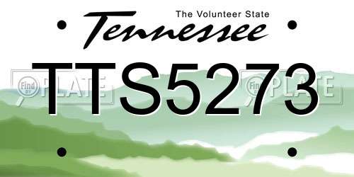TTS5273 Tennessee License Plate