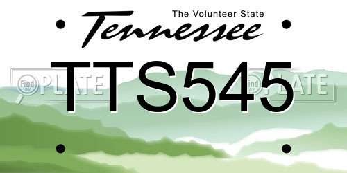 TTS545 Tennessee License Plate