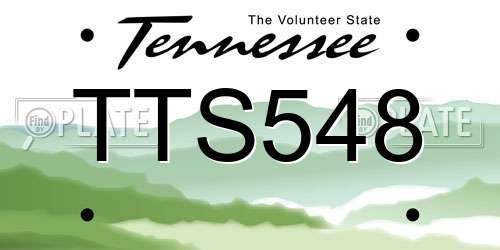 TTS548 Tennessee License Plate